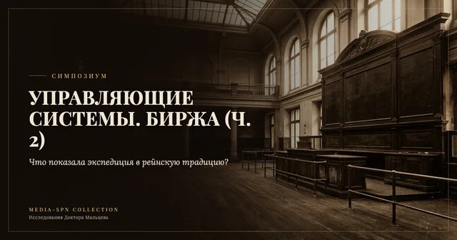 ТЕМА: УПРАВЛЯЮЩИЕ СИСТЕМЫ (УС). БИРЖА. РЕЙНСКАЯ ТРАДИЦИЯ (ч.2)
